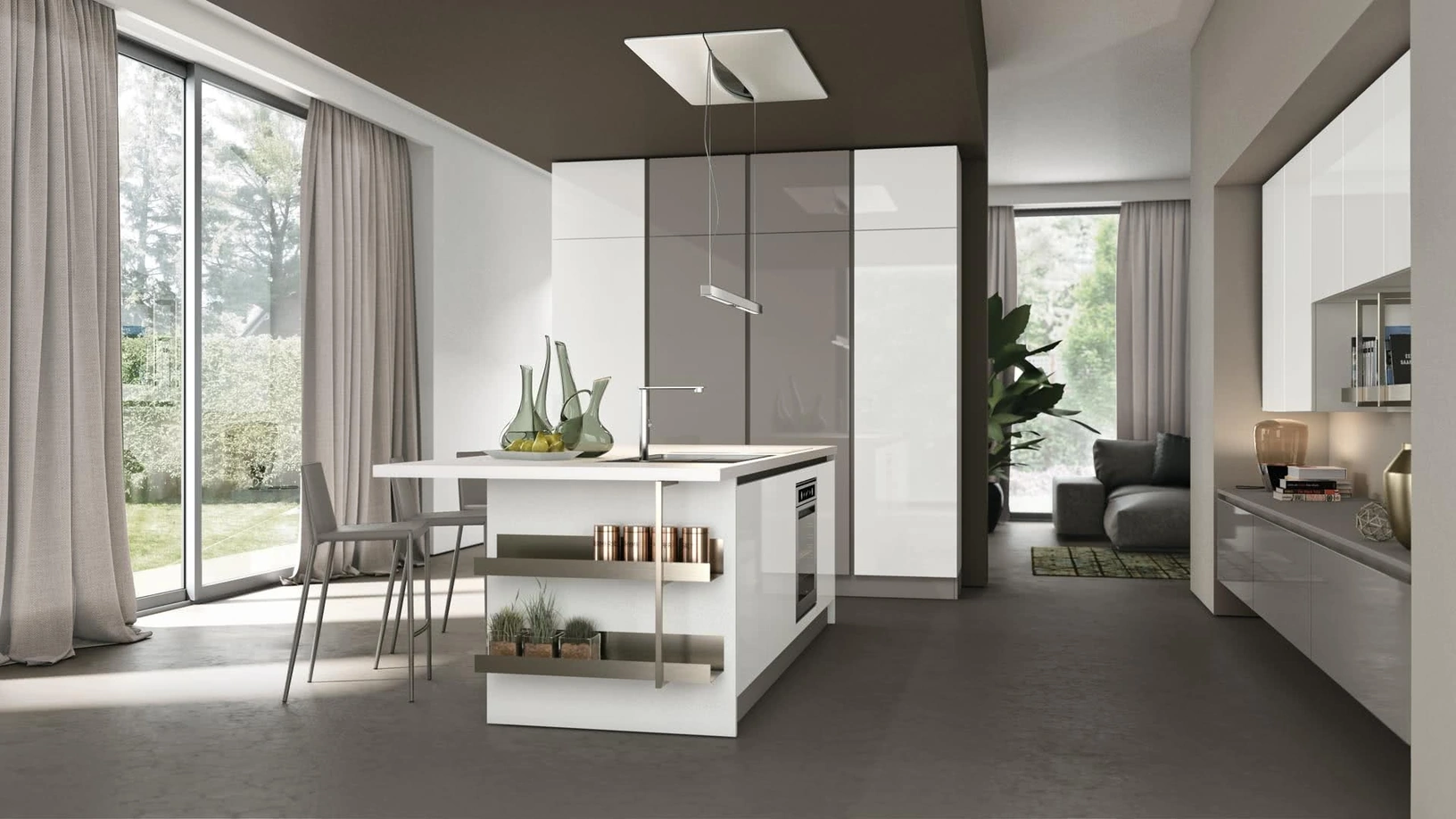 Cucina Moderna con isola Clover 06 di Lube