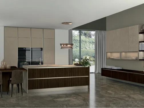 Cucina Moderna con isola Clover 01 di Lube