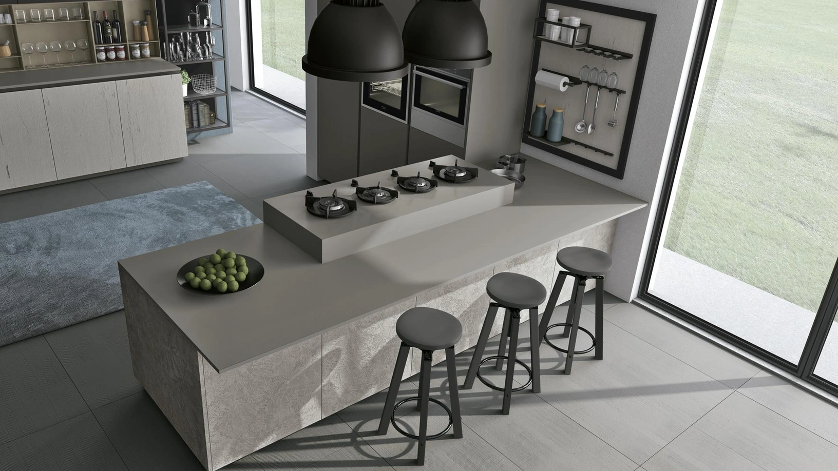 Cucina Moderna con penisola Oltre 02 di Lube