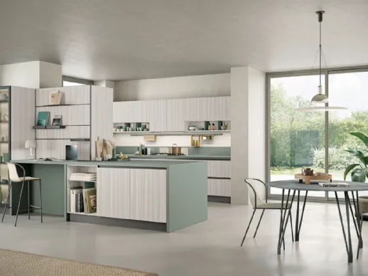 Cucina Moderna con penisola Ready 03 di Lube