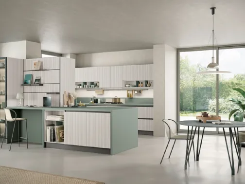 Cucina Moderna con penisola Ready 03 di Lube